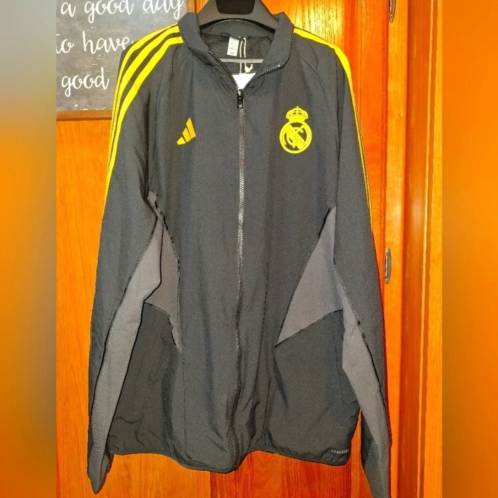 Adidas Official MLS Real Madrid Grey Soccer Jacket In A Mens Size Medium. NWT